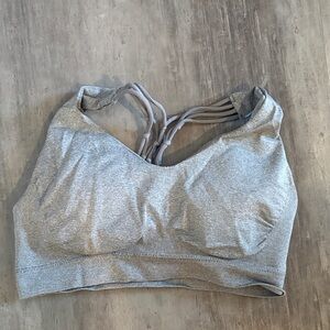 Strappy Back Gray Sports Bra